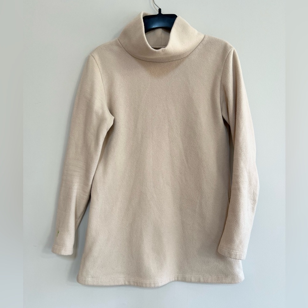 Dudley Stephens Cobble Hill Turtleneck in Vello Fleece in Cream, S